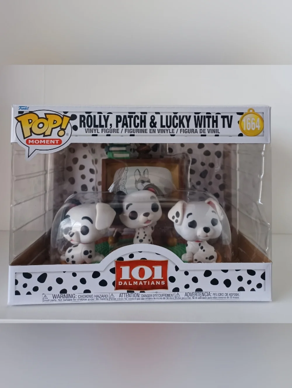 Disney Rolly, Patch & Lucky With TV 101 Dalmatians 1664 Vinyl Figure‎ Funko Pop